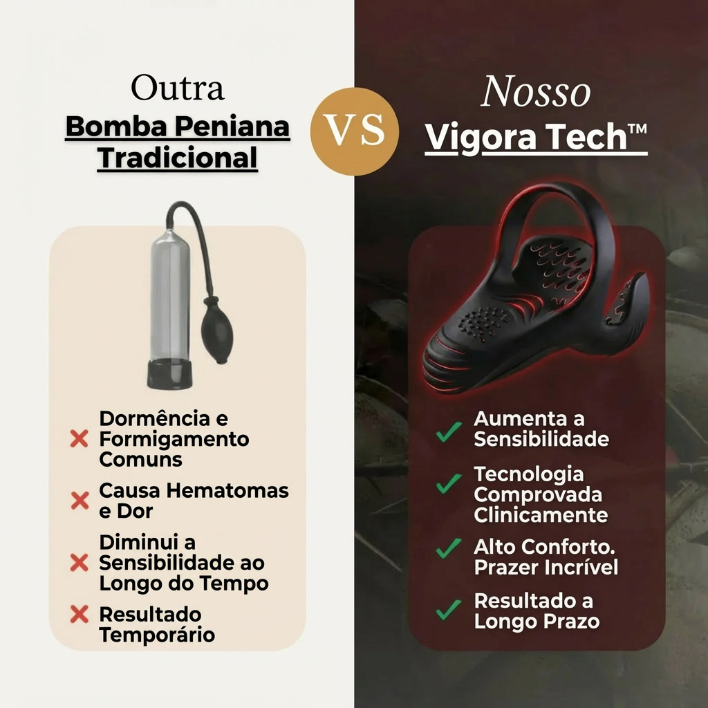 Comparativo Bomba Peniana Tradicional vs Vigora Tech