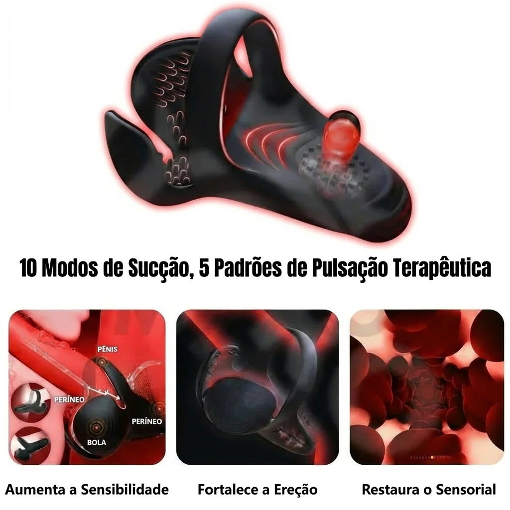 10 Modos de Sucção e 5 Padrões de Pulsação Terapêutica